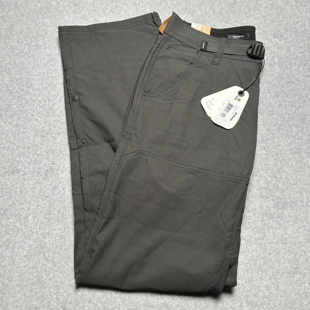 Prana Stretch Zion Pant II Mens 31x32 Dark Iron Gray Relaxed Straight Leg NEW